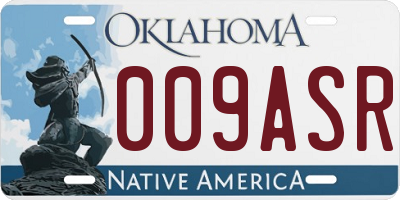 OK license plate 009ASR