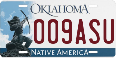OK license plate 009ASU