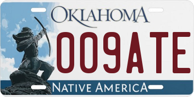 OK license plate 009ATE