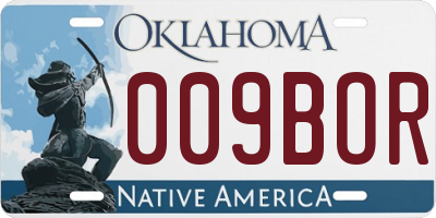 OK license plate 009BOR