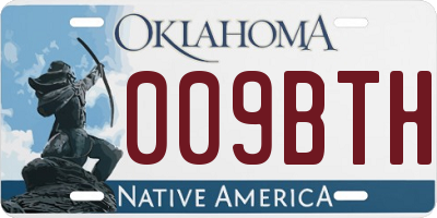OK license plate 009BTH