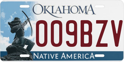 OK license plate 009BZV