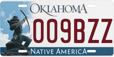 OK license plate 009BZZ