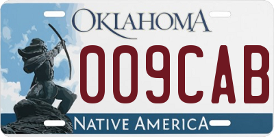 OK license plate 009CAB