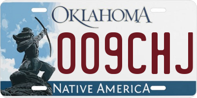 OK license plate 009CHJ