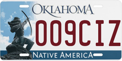OK license plate 009CIZ