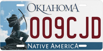 OK license plate 009CJD