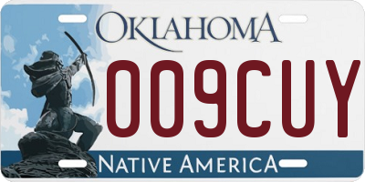 OK license plate 009CUY
