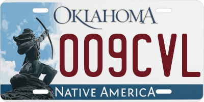 OK license plate 009CVL