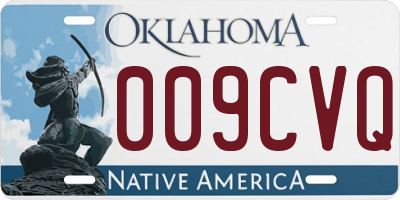 OK license plate 009CVQ