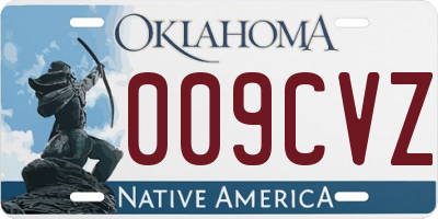 OK license plate 009CVZ