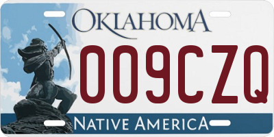 OK license plate 009CZQ