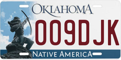 OK license plate 009DJK