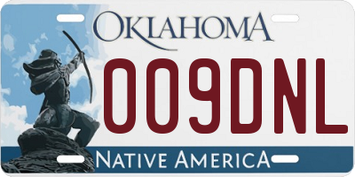 OK license plate 009DNL