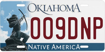 OK license plate 009DNP