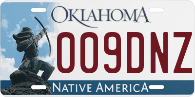 OK license plate 009DNZ
