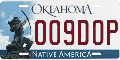 OK license plate 009DOP