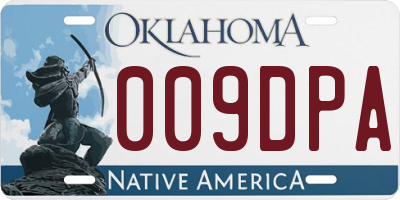 OK license plate 009DPA