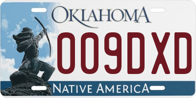 OK license plate 009DXD