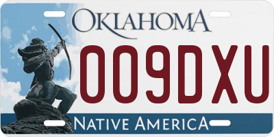 OK license plate 009DXU
