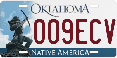 OK license plate 009ECV