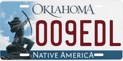 OK license plate 009EDL