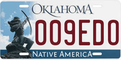 OK license plate 009EDO