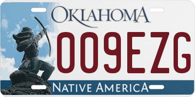 OK license plate 009EZG