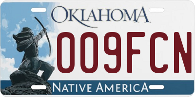 OK license plate 009FCN