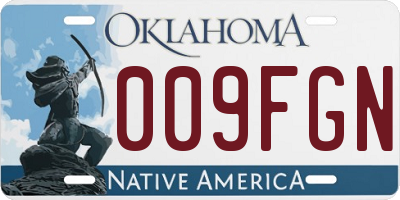 OK license plate 009FGN