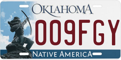 OK license plate 009FGY