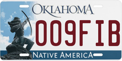 OK license plate 009FIB