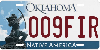 OK license plate 009FIR