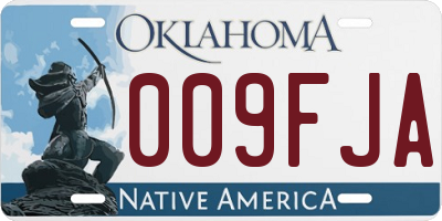 OK license plate 009FJA