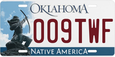 OK license plate 009TWF