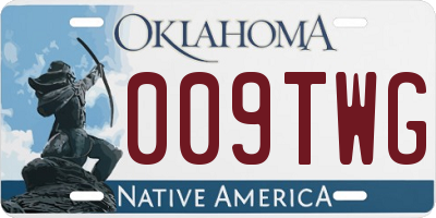 OK license plate 009TWG
