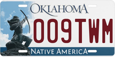 OK license plate 009TWM