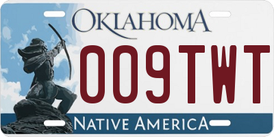 OK license plate 009TWT