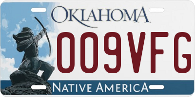 OK license plate 009VFG