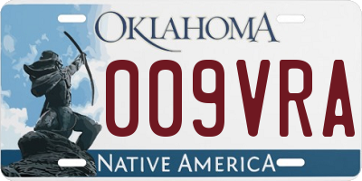 OK license plate 009VRA
