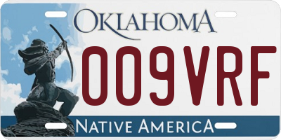 OK license plate 009VRF