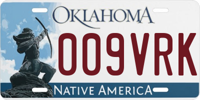OK license plate 009VRK