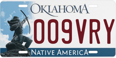 OK license plate 009VRY