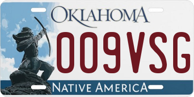 OK license plate 009VSG