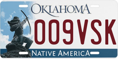 OK license plate 009VSK