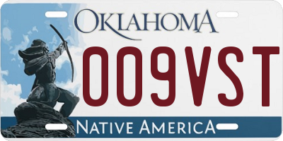 OK license plate 009VST