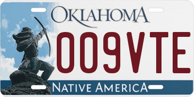 OK license plate 009VTE