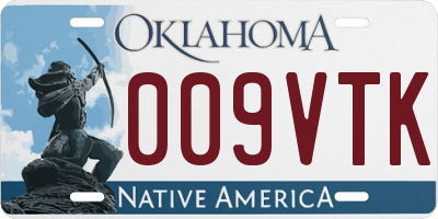 OK license plate 009VTK