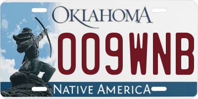 OK license plate 009WNB