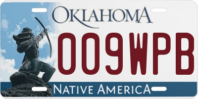 OK license plate 009WPB